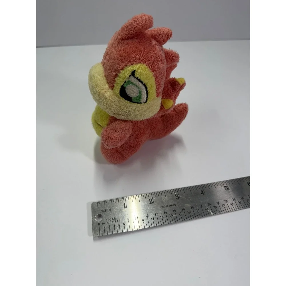 Neopets Scorchio Plush Pink Yellow Small Stuffed Animal Toy 4 Inch Vintage